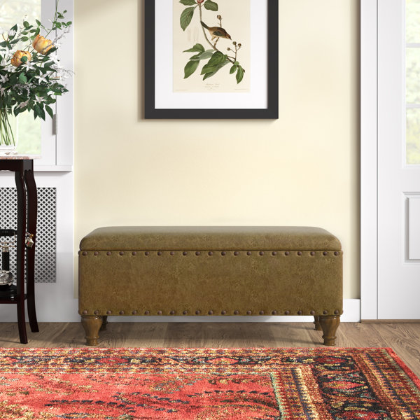 Lark Manor Bedlington Faux Leather Upholstered Flip Top Storage Bench